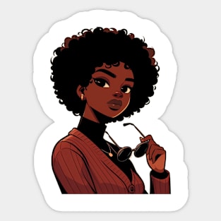 Cool black woman Sticker